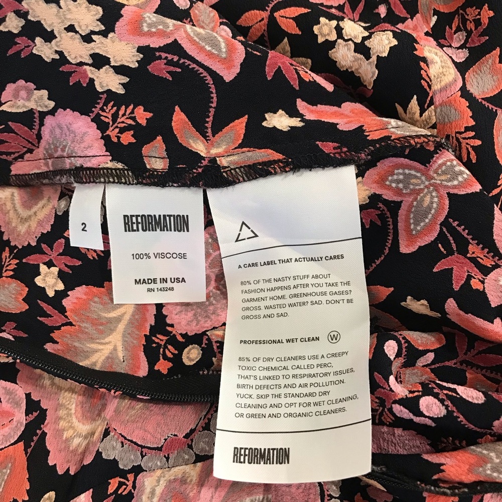REFORMATION Perla Dress In Hendrix Floral Mini Ruffles - Picture 7 of 8